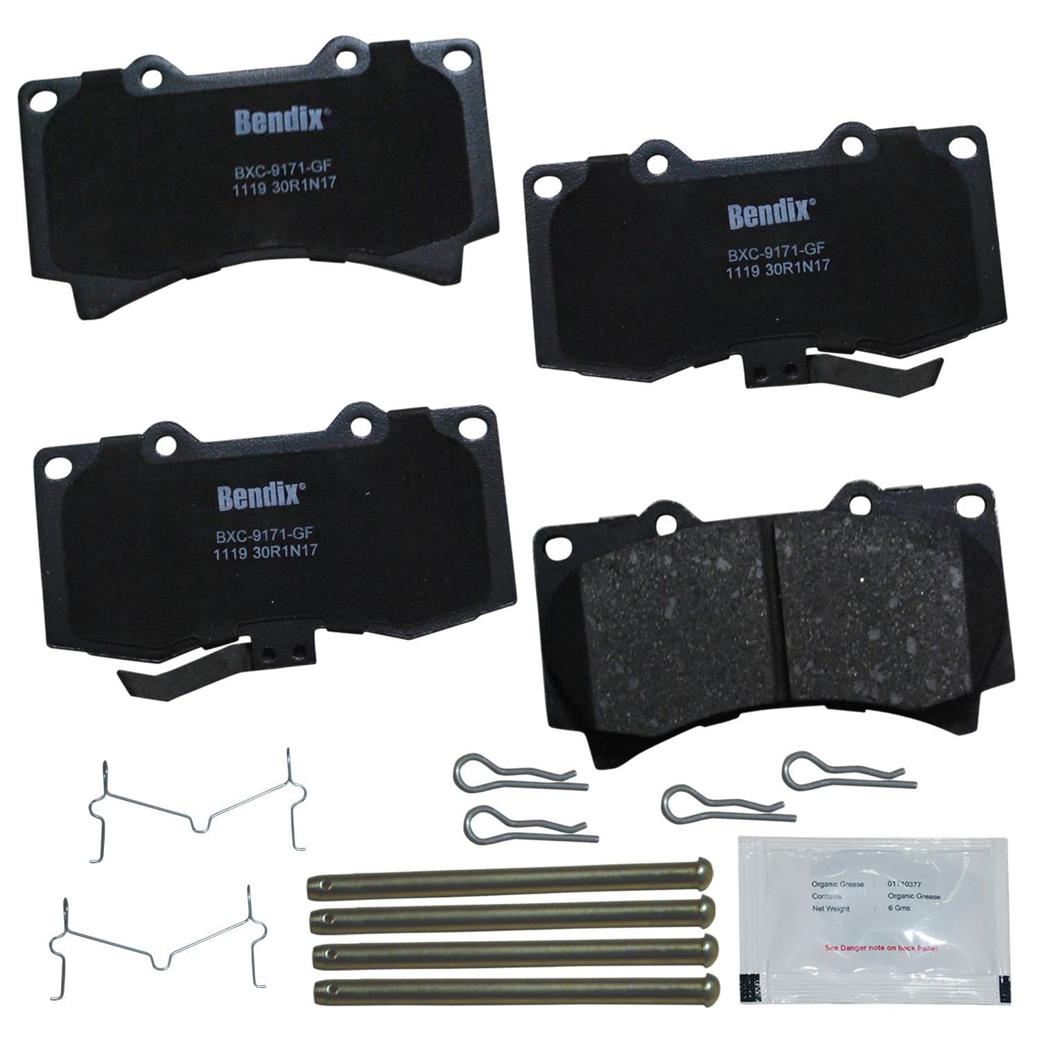 Bendix Priority1 Cfc1119 Ceramic Front Brake Pads For Hummer H3 2010-2006, H3T 2010-2009