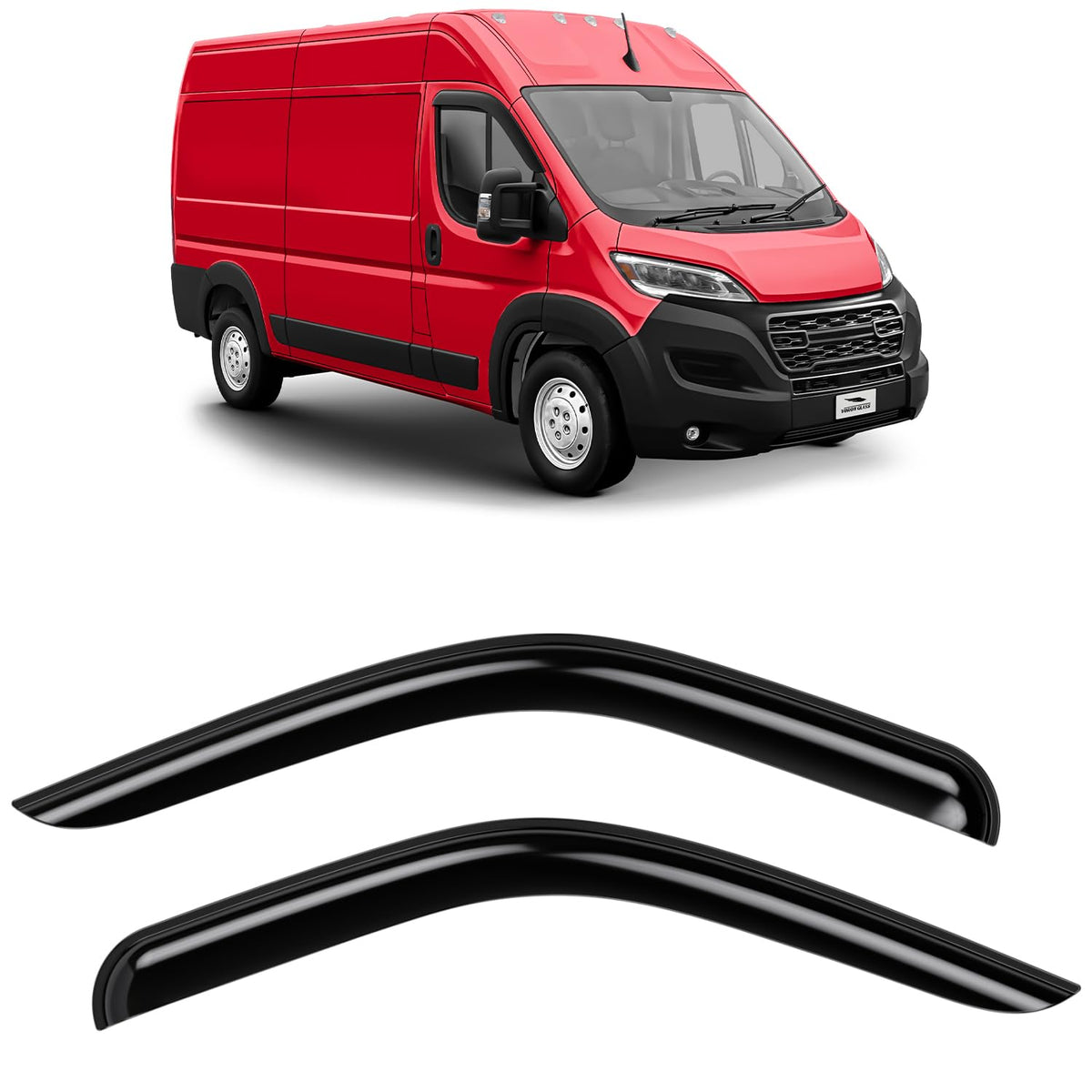 Voron Glass Extra Durable Rain Guards For Ram Promaster 2014-2024, Window Deflectors, Vent Window Visors, 2 Pieces - 100518