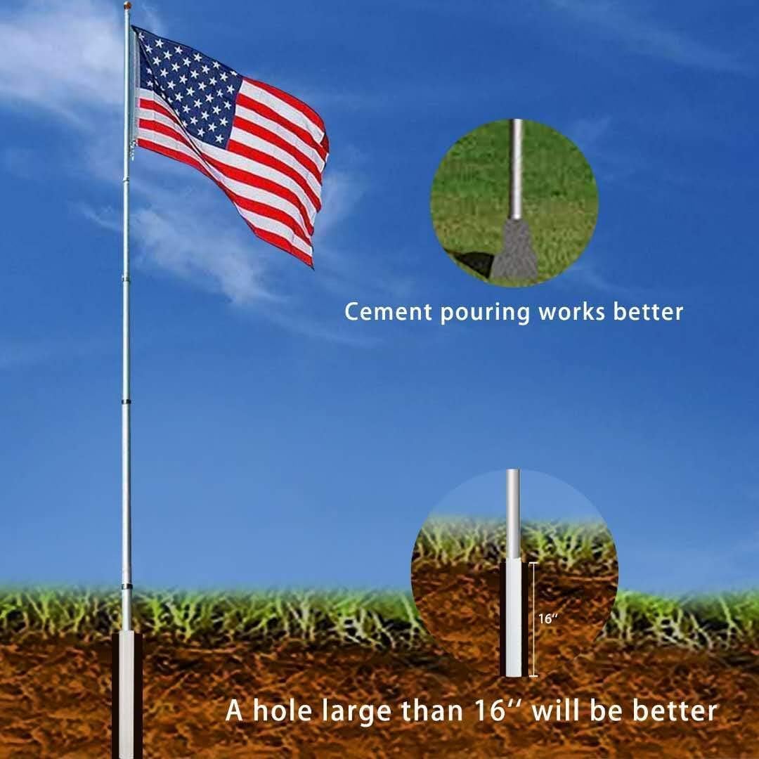 Telescopic Pole 20 ft with Aluminum Starlink MINI Adaptor for Cabins and Beach House