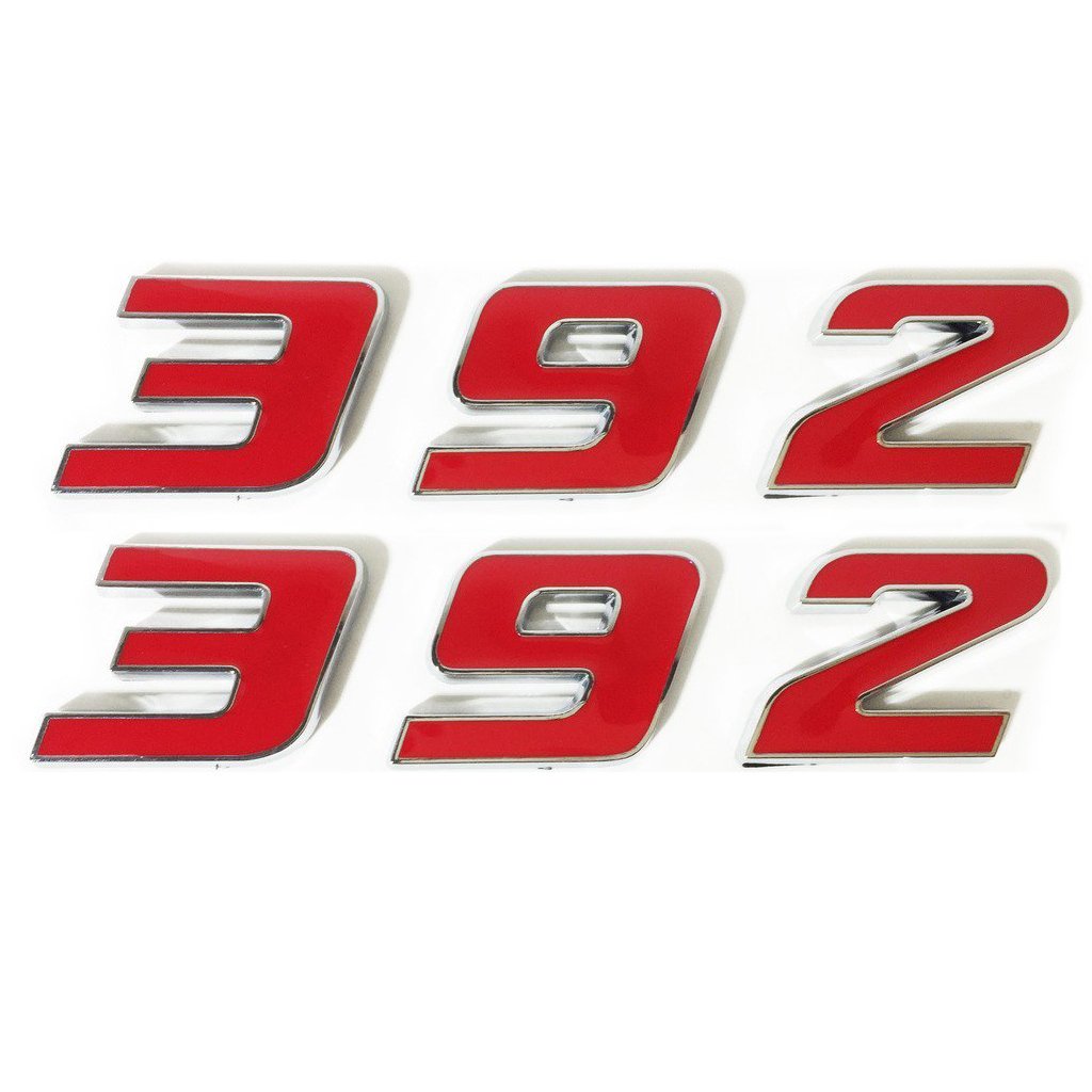 Yoaoo 2X Oem Red 392 Emblem Badge Decal 3D Logo Replacement For 300C 392 Badge