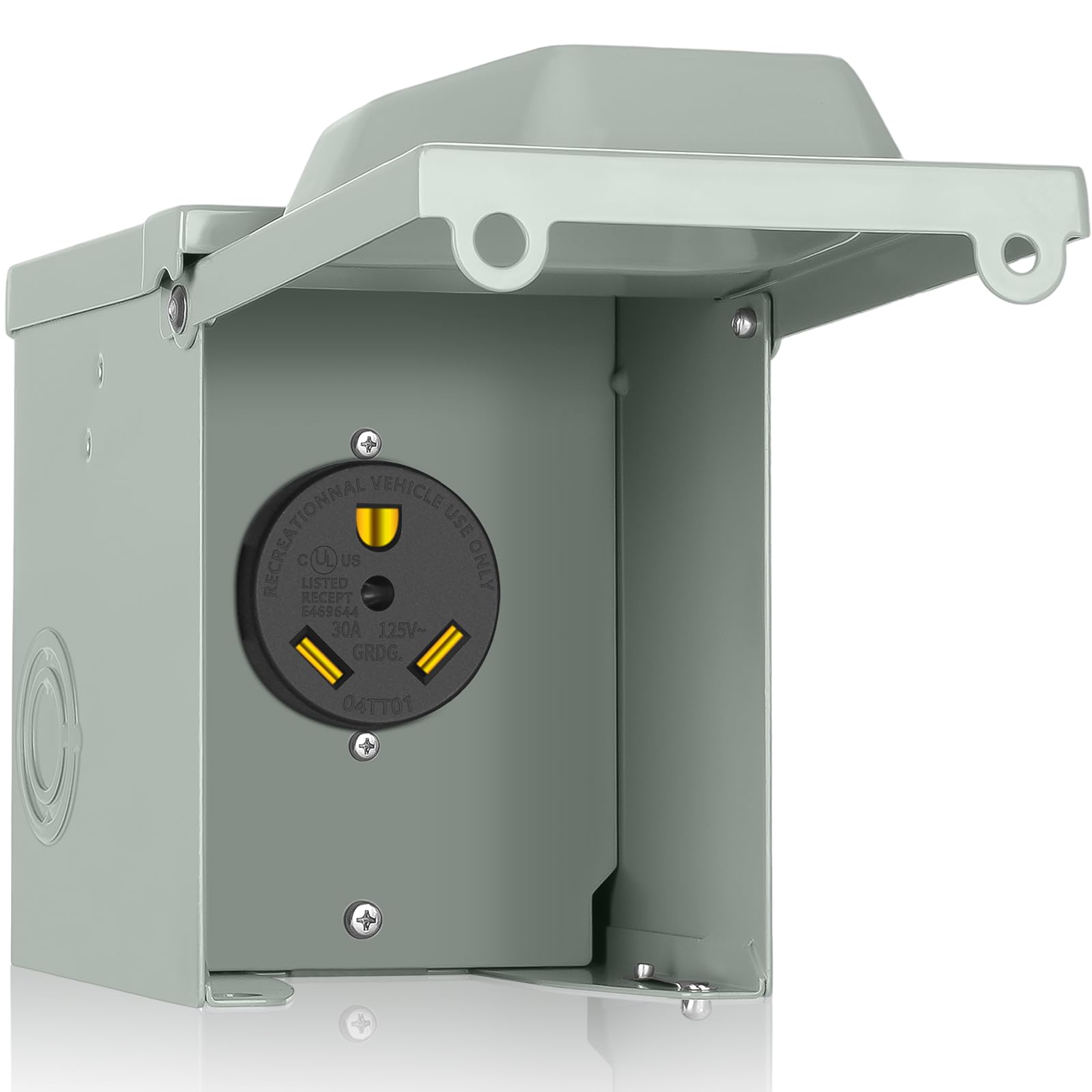 Paulinn 30 Amp Rv Power Outlet Box, Nema Tt-30R 125V Rv Outdoor Panel Enclosed & Lockable For Outdoor Receptacle, Weatherproof,