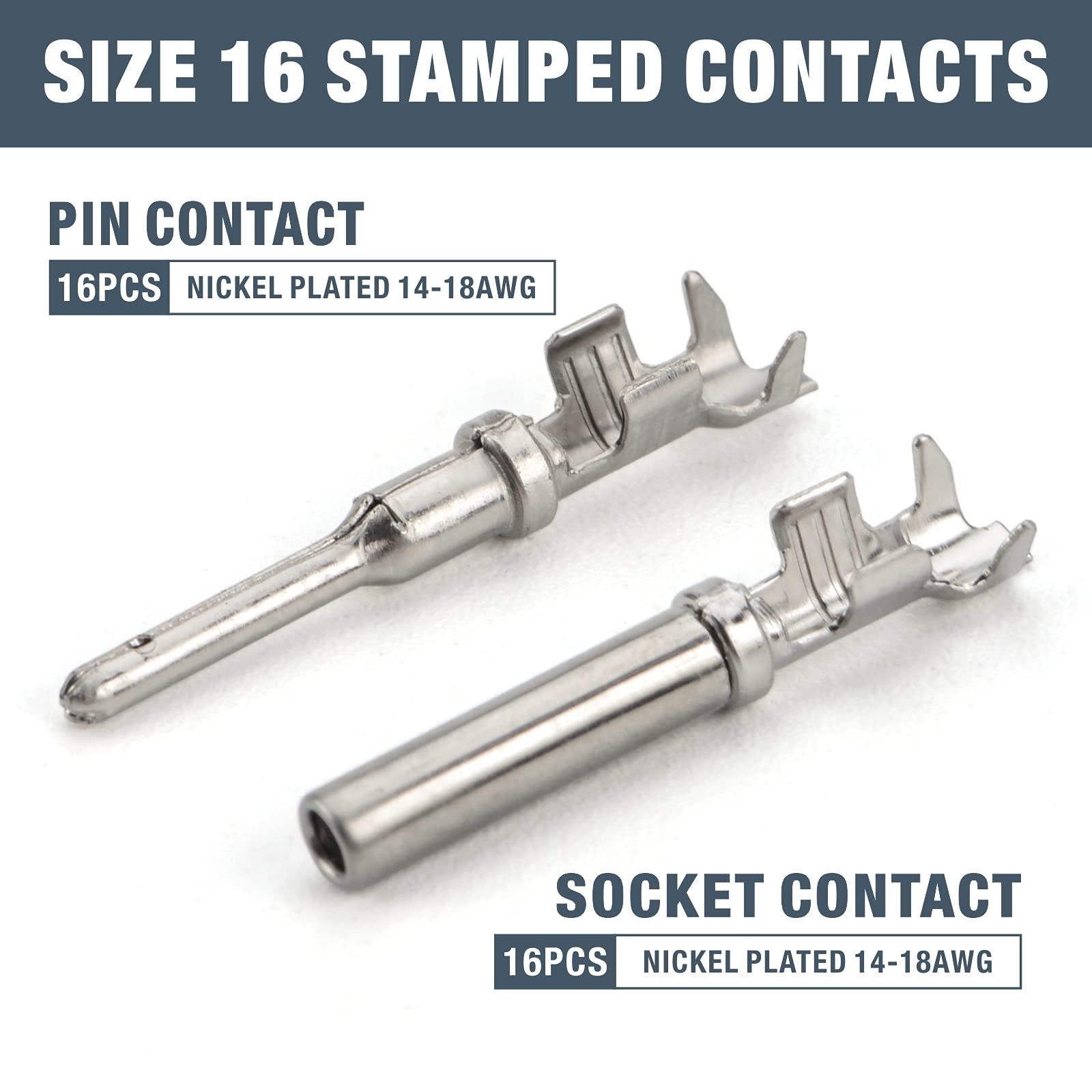 Iwiss 2 Pin Way Deutsch Dt Gray Connector Assortment(8 Pairs), Size 16 Stamped Contacts, Auto Electrical Wiring Connectors