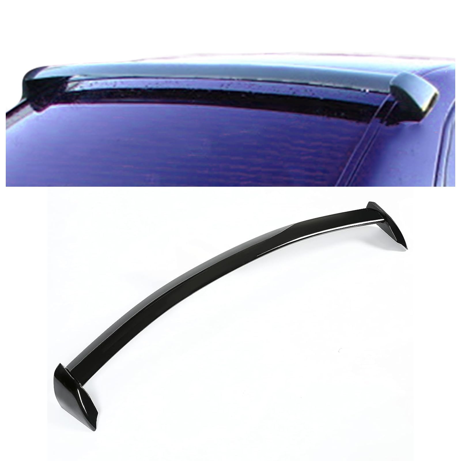 HECASA Roof Spoiler Compatible with 2002-2007 Subaru Impreza WRX STI Rear Window Spoiler Roof Top Wing - Glossy Black