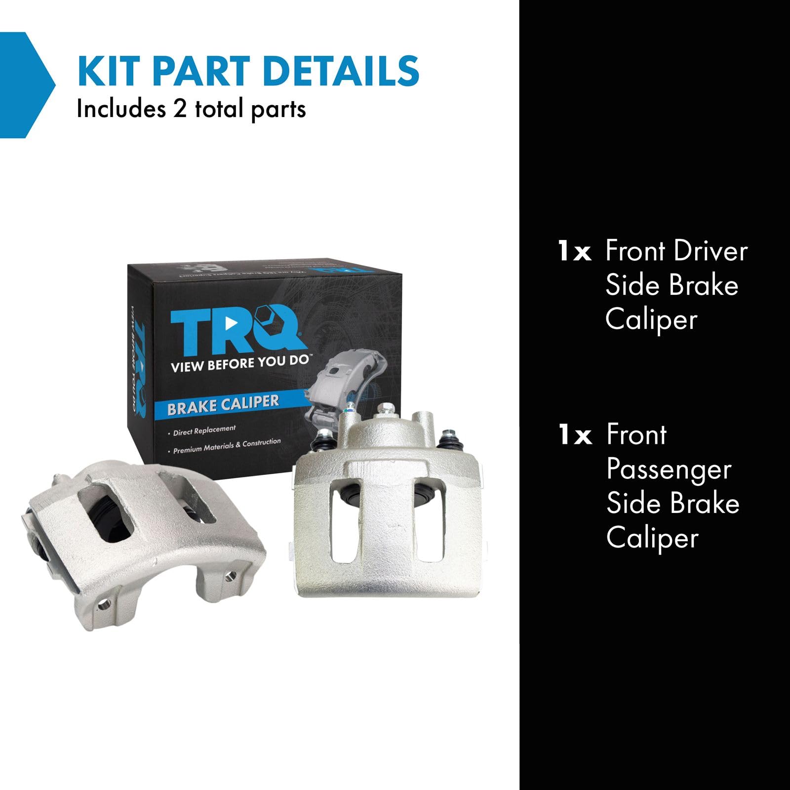 Trq Front Brake Caliper Set Compatible With 1990-2001 Jeep Cherokee 1990-1992 Comanche 1993-1998 Grand Cherokee 1993 Grand Wagon