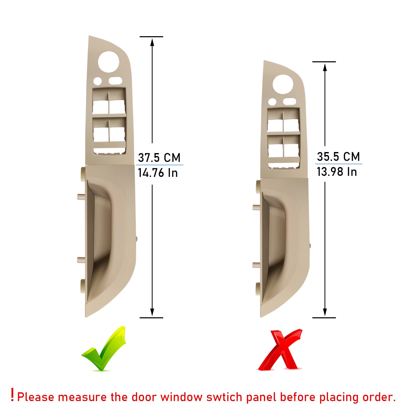 Jaronx Compatible With Bmw 3 Series E90/E91 Driver Side Door Handle 2004-2007, Window Switch Panel Cover Door Pull Handle Driver