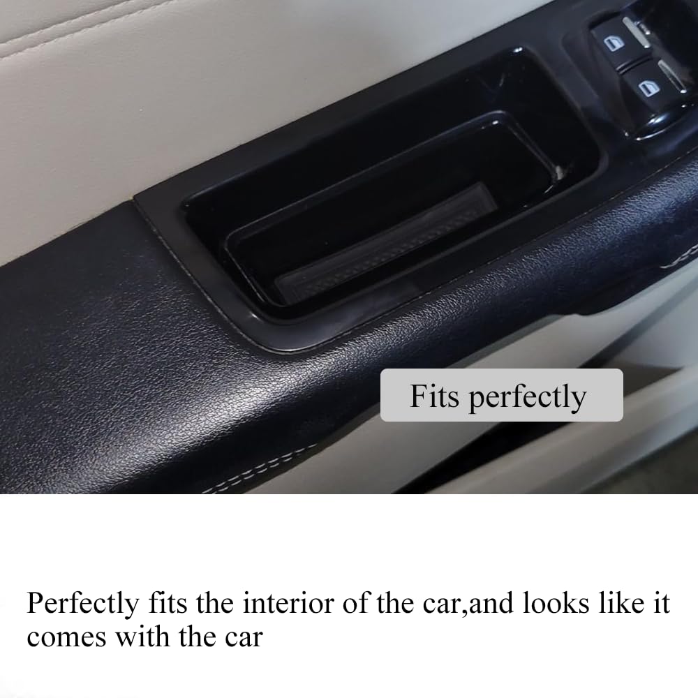 Vesul Front Row Door Side Storage Box Compatible with Ford Edge 2015-2024 Armrest Phone Container Door Organizer Handle Pocket ABS Tray Insert Glove Pallet