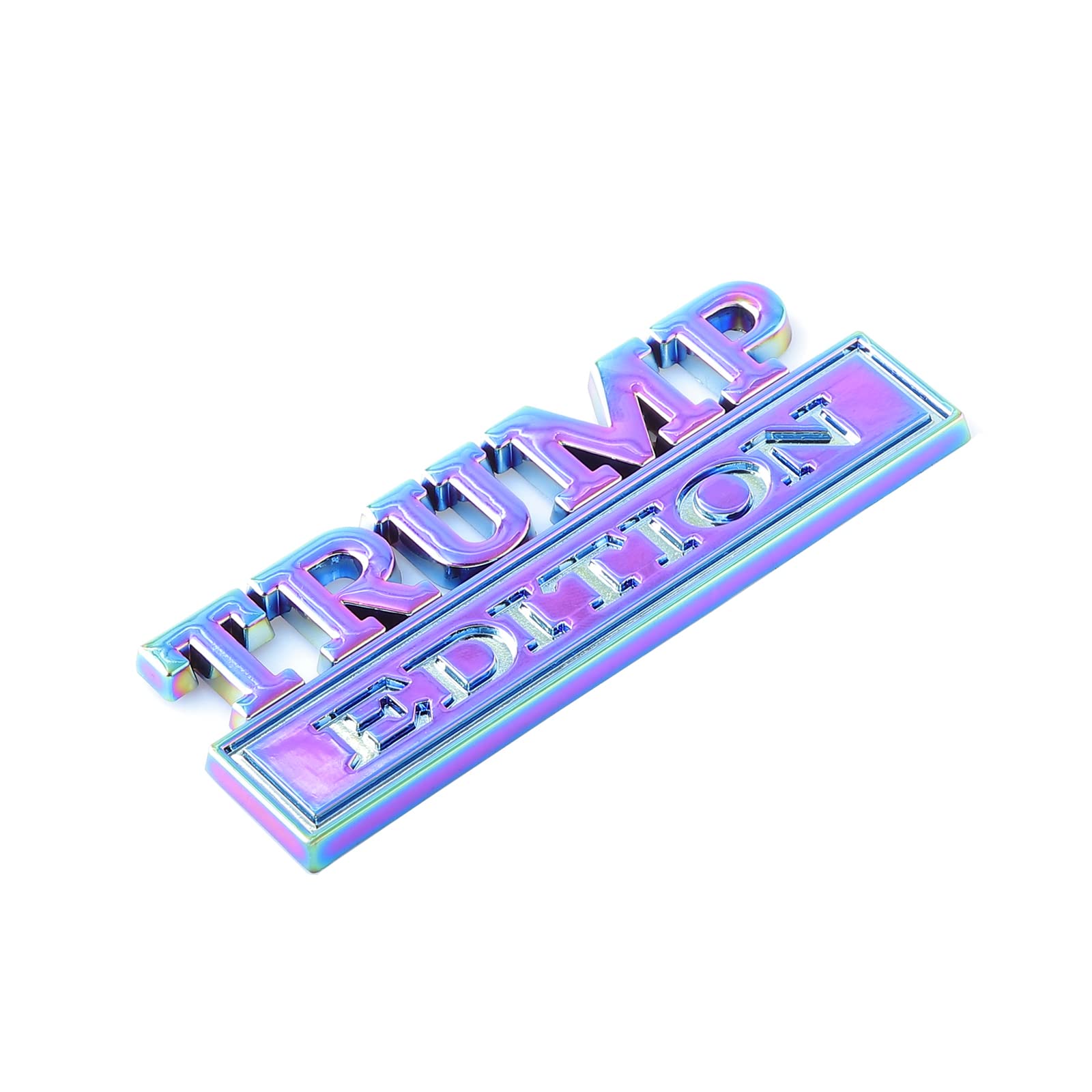 2 Pcs Trump Edition Emblem Car Side Rear Front Hood Trunk Door Badge 3D Decal Sticker Fit For Car Truck Suv (Trump, Electroplate