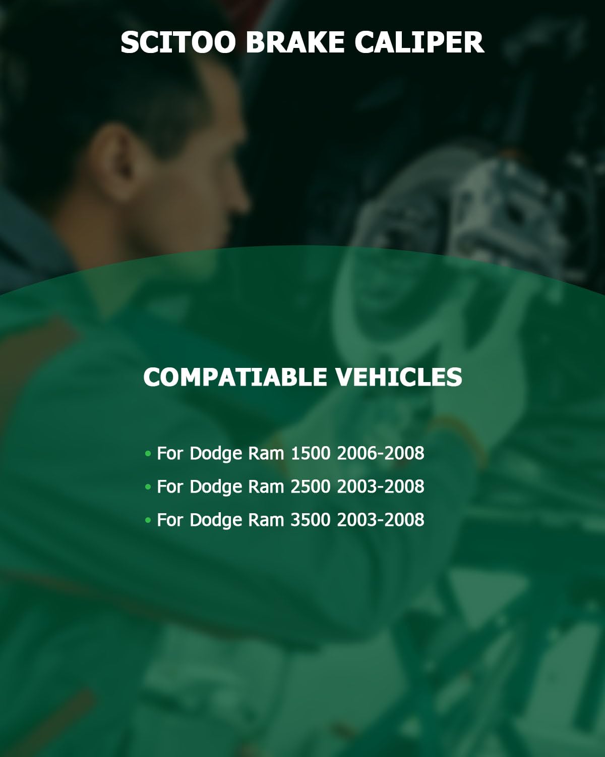 Scitoo 18B4895 18B4894 Rear Left & Right Disc Brake Calipers Assembly W/Bracket For Dodge For Ram 1500 2006-2008,For Dodge For R