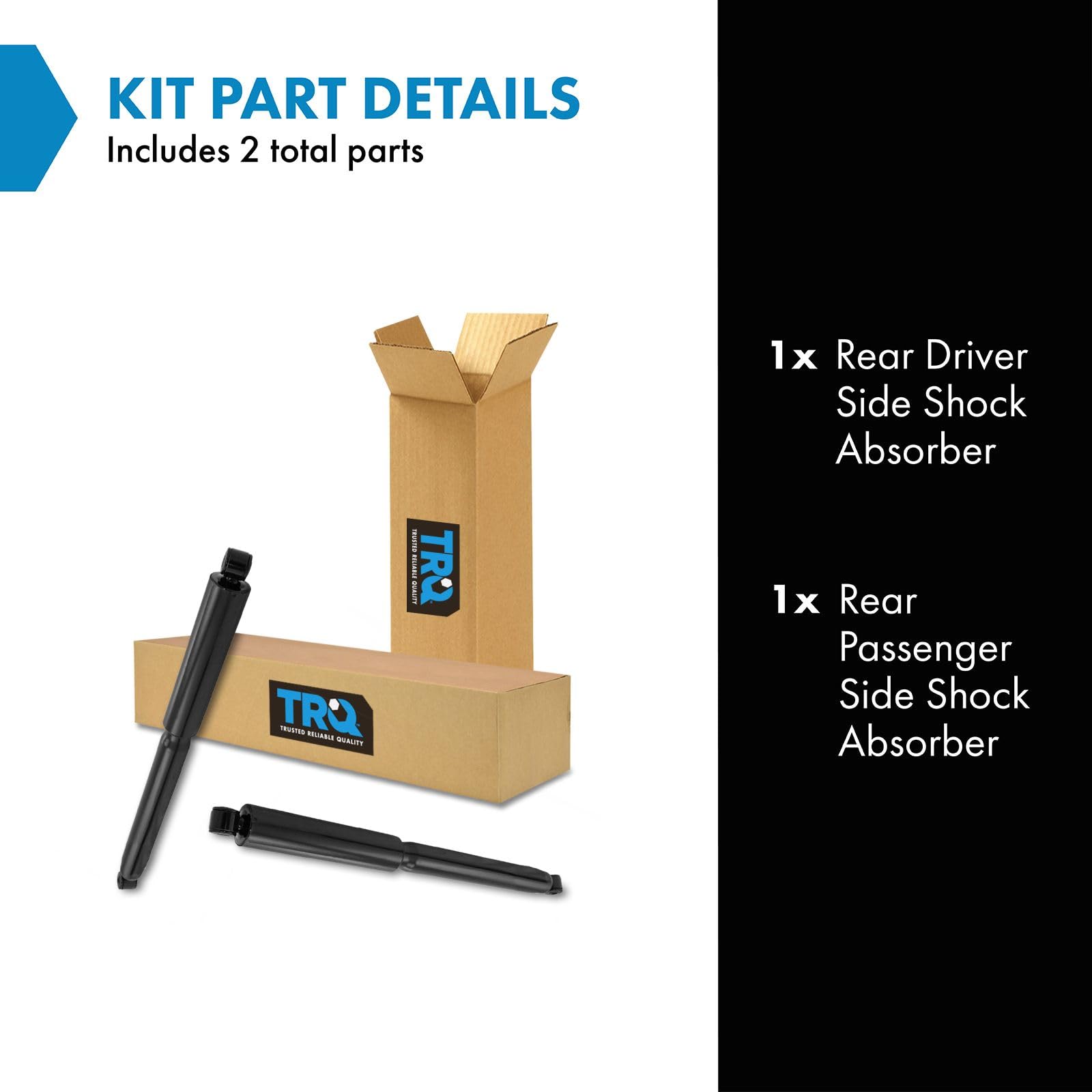 Trq Rear Shock Absorber Set Driver & Passenger Side Compatible With 2009-2022 Ford F-150