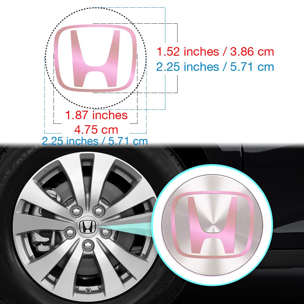 IPG Compatible with Civic Accord CRV VTEC Si Logo Cap Inner or Outer Stckers Dcals (Center Cap:2.25) (4 Units) (Pink Pearl, In