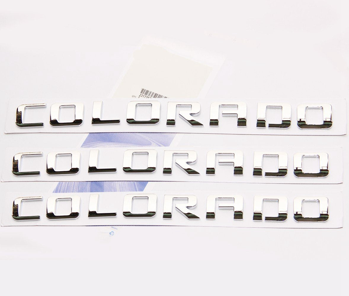 Yoaoo 3X Oem Chrome Colorado Nameplate Emblems Letter Badge 3D For 2007-2019 Tahoe Shiny
