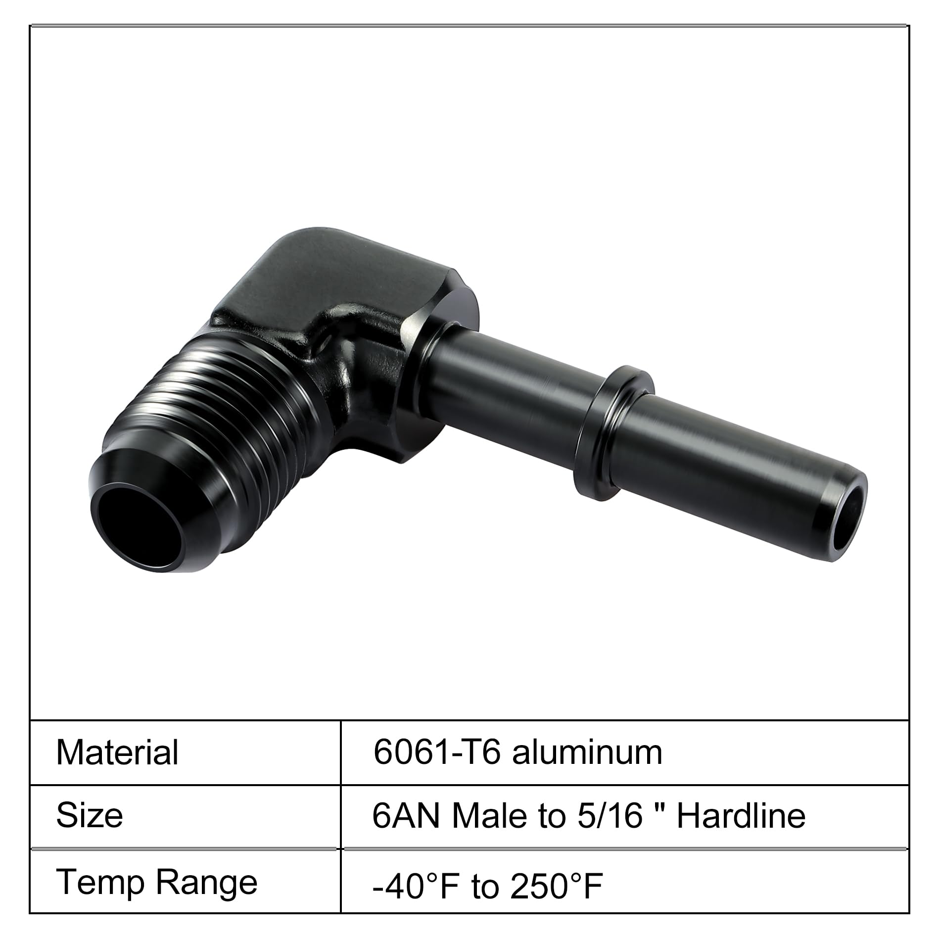 Evil Energy 6An Male To 5/16 '' Sae Quick Disconnect Male 90 Degree Push On Efi Fitting Adapter Aluminum