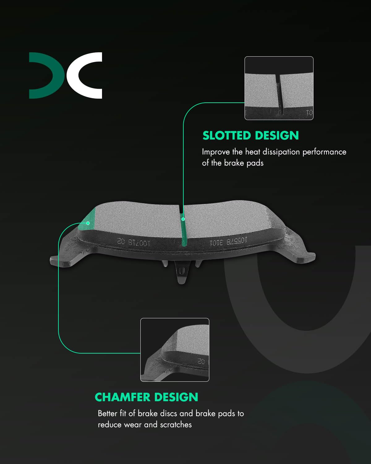 SCITOO Disc Brake Pads Kits D932-7835 Semi Metallic Rear Brake Pads Set Fit For Ford For Crown Victoria 2003-2011,For Ford For R