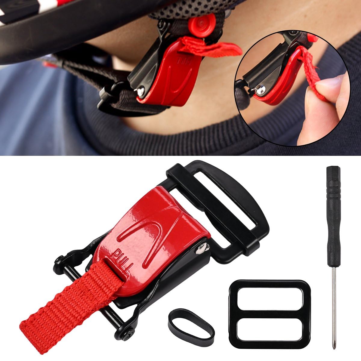 OICCTBF Helmet Quick Release Buckle Kit, Quick Release Helmets Chin Strap Buckle Compatible with Half, 3/4, Full Face Helmet, Mo