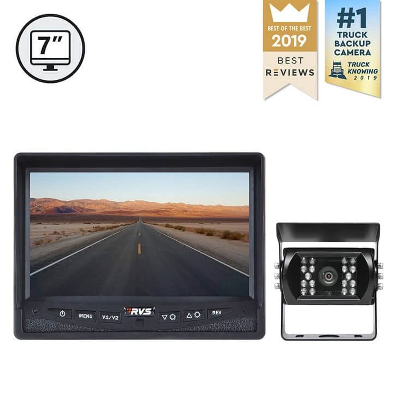 7'' Backup Camera System For Rv/Truck/Bus - Waterproof Camera With Night Vision - Rvs-770613-Nm-01 By Rear View Safety.