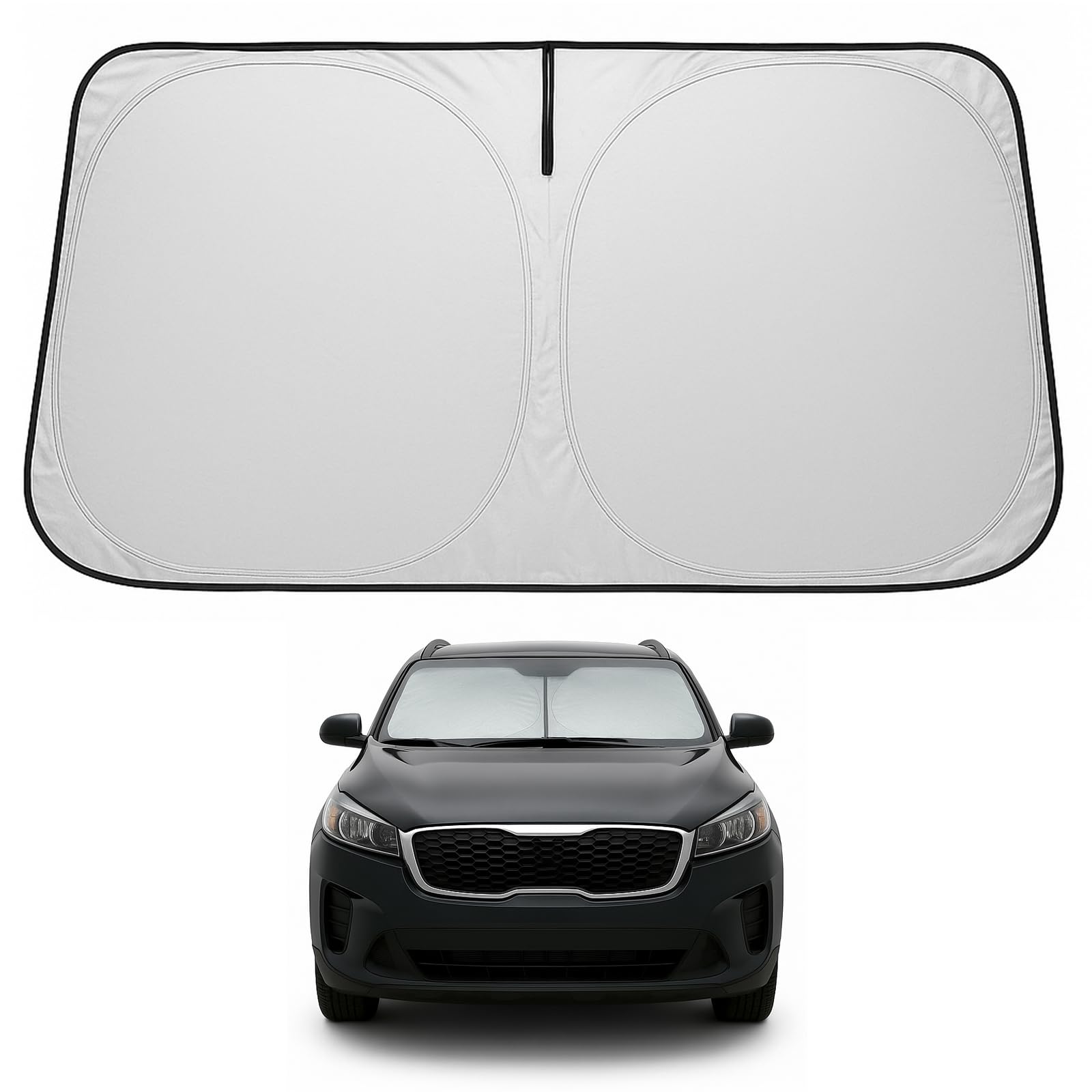 Proadsy 2025 Upgrade Windshield Sun Shade Custom Fit Kia Sorento 2015-2020 4-Layer Foldable Front Sunshade Protector Sun Visor B