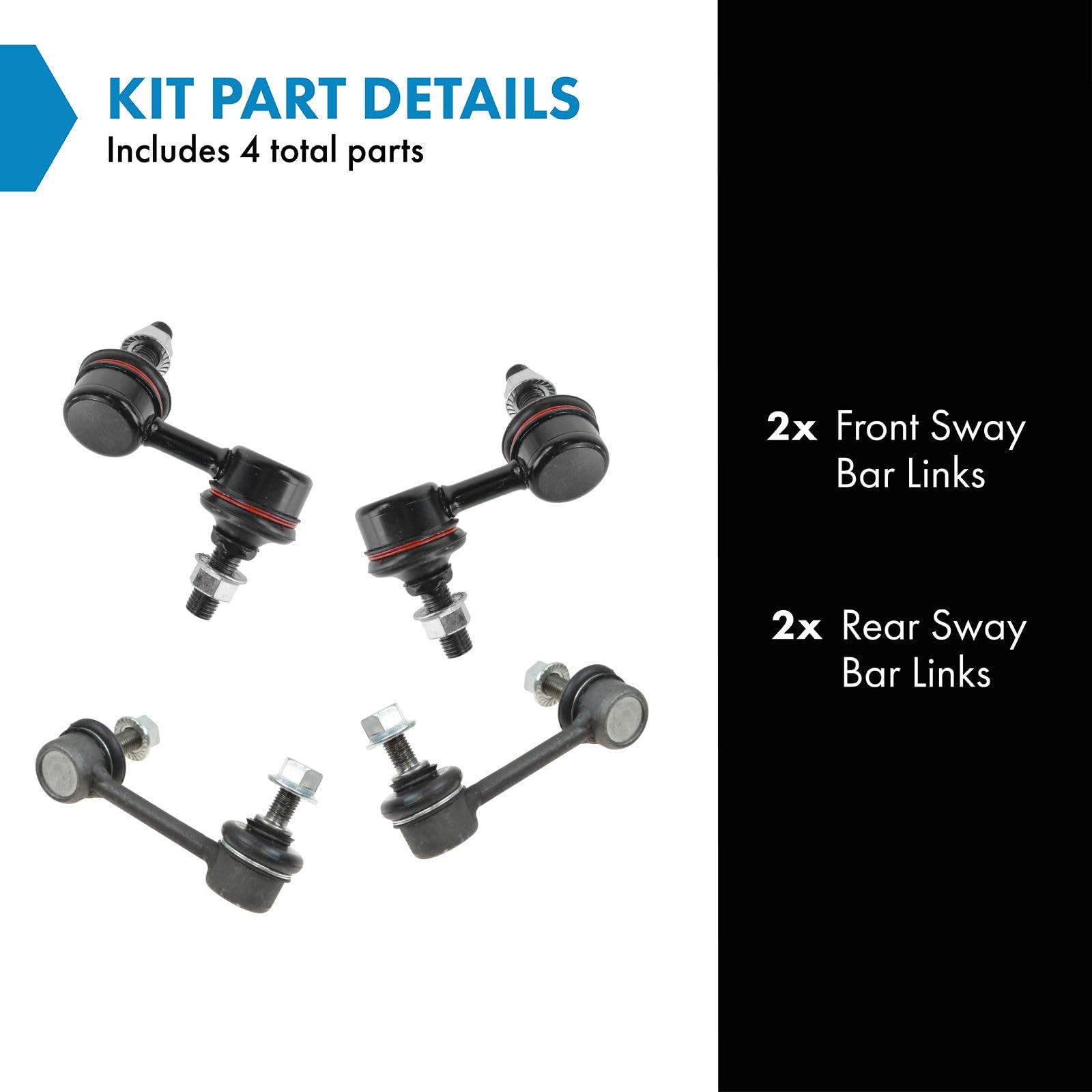 Trq Front & Rear Sway Bar Stabilizer Link Set Compatible With 2003-2011 Honda Element