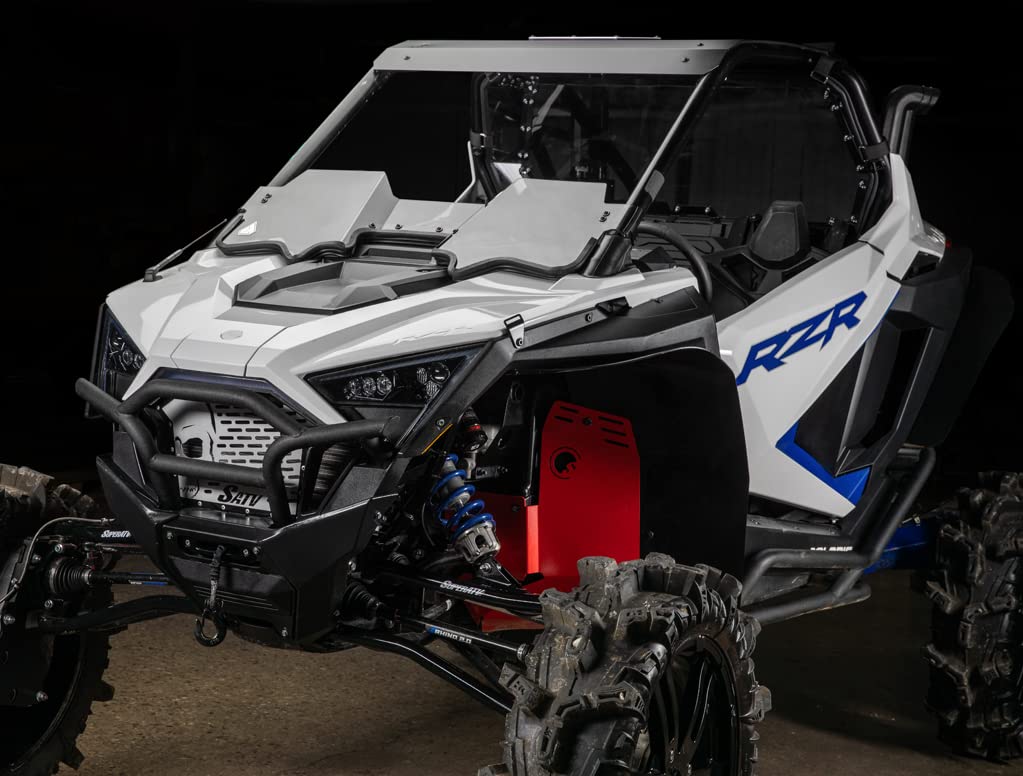 Superatv Assault Industries Scratch Resistant Half Windshield For 2020-2024 Polaris Rzr Pro Xp, Pro Xp 4, Made Of 1/4' Polycarbonate, Usa Made, Lightly Tinted, Xr Optic Hard Coating, Made For Battle