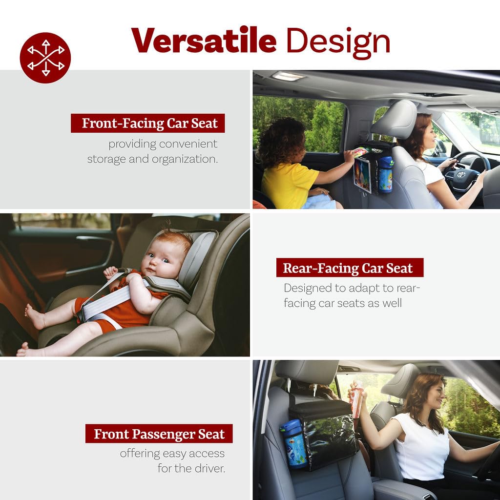 lebogner Insulated Car Seat Back Organizer + iPad And Tablet Holder, Auto Driver Or Passenger Accessories Organizer, Vehicle Fro