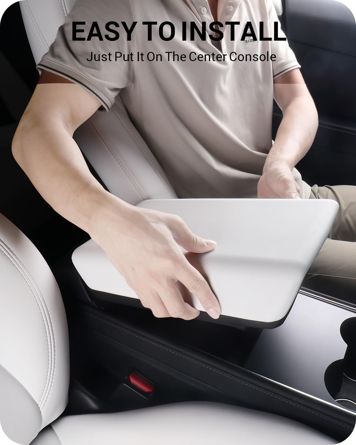 Basenor Tesla Model 3 Model Y Center Console Cover Tpe Armrest Cover Non-Slip Protector Armrest 2016-2024 Tesla Interior Accesso