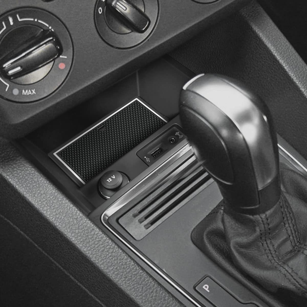 Auovo Anti Dust Mats For Volkswagen Jetta Accessories 2013-2018 Custom Fit Door Compartment Liners Cup Holder Insert Console Liners Anti Dust Mat Pads Car Interior(10Pcs/Set) (White Trim)