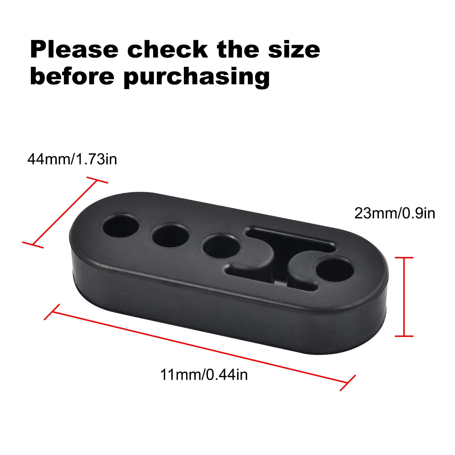 EVIL ENERGY Adjustable Exhaust Hanger Bushing Mount - Rubber Insulator, 4 Holes, Universal Fit, 4PCS