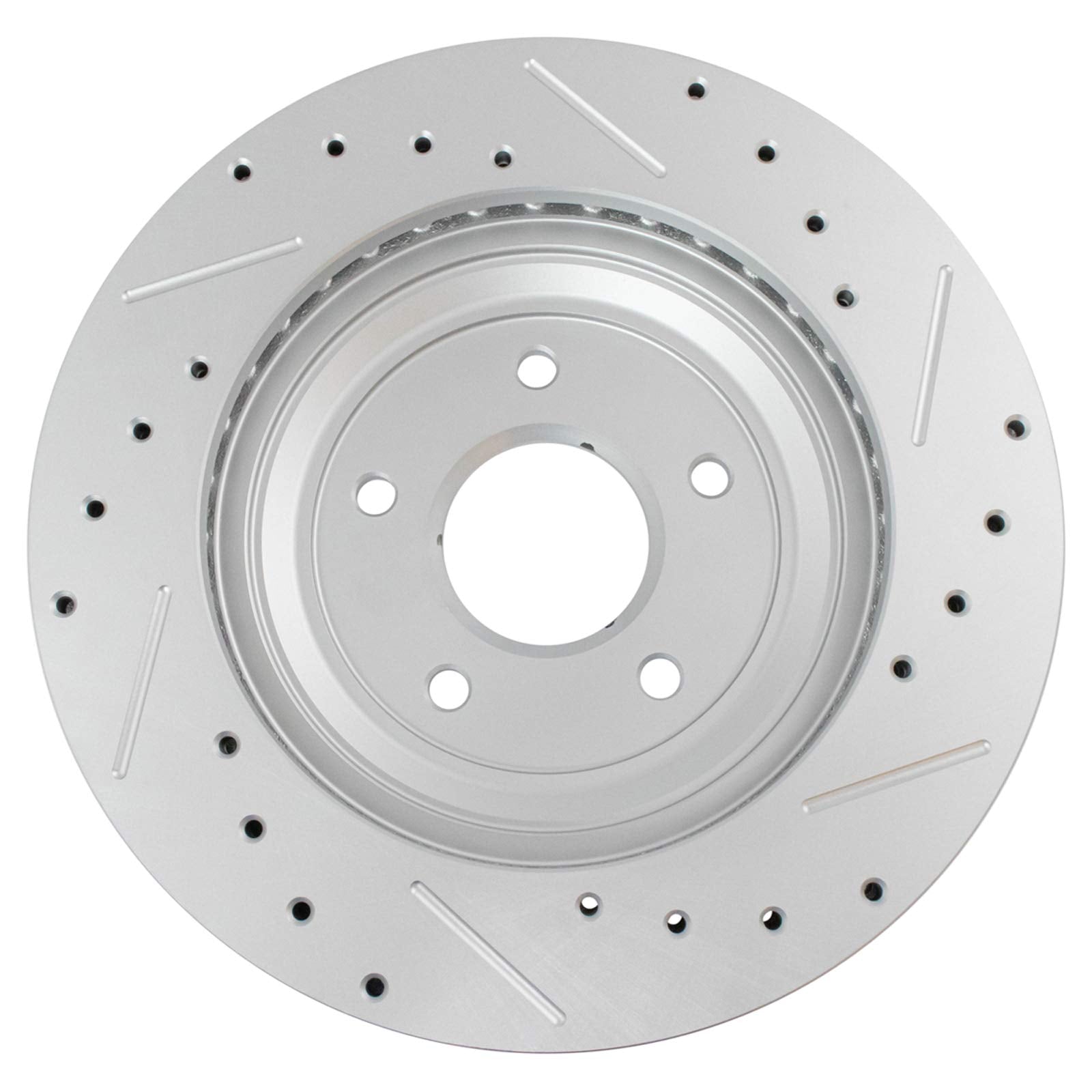 Trq Front Performance Brake Rotors Set Vented Premium G-Coated Cross Drilled & Slotted Compatible With 1997-2004 Chevrolet Corve