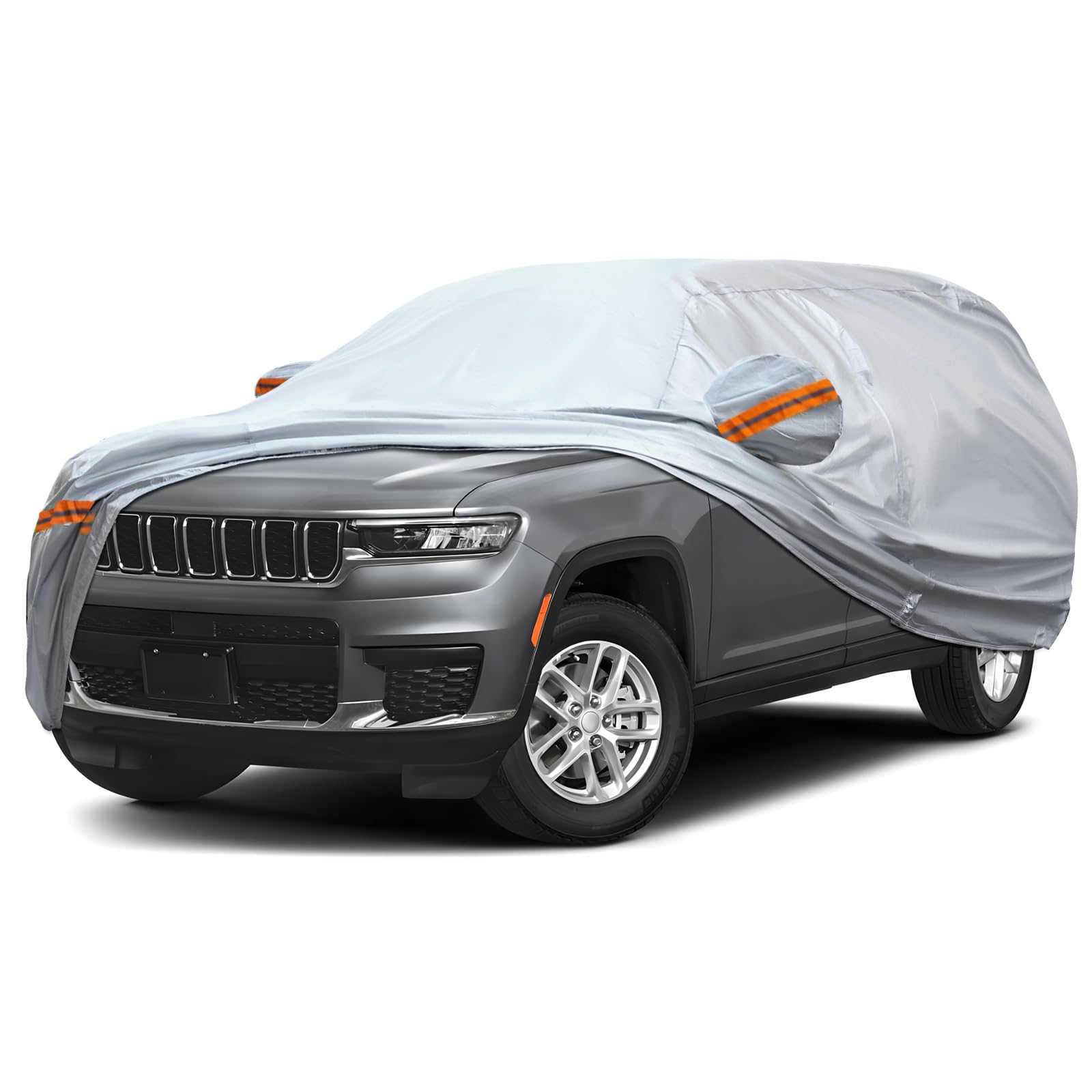 KEYOOG Fit for 198''-208'' Length SUVs, 6-Layer Full Car Cover is All-Weather Waterproof, Universal in All Seasons, Snow Prevent