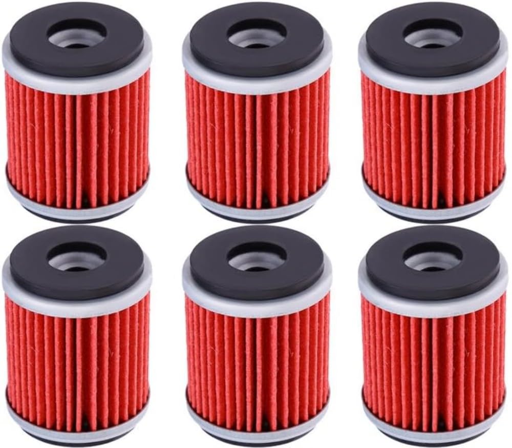 6-Pack Oil Filter Oil Filters Replacement Fit For Yamaha Yz250 Xt250 Ybr250 Yfz450 Yfz450R Yfz450W Yfz450X Yfz459R Yz250F Yz450F