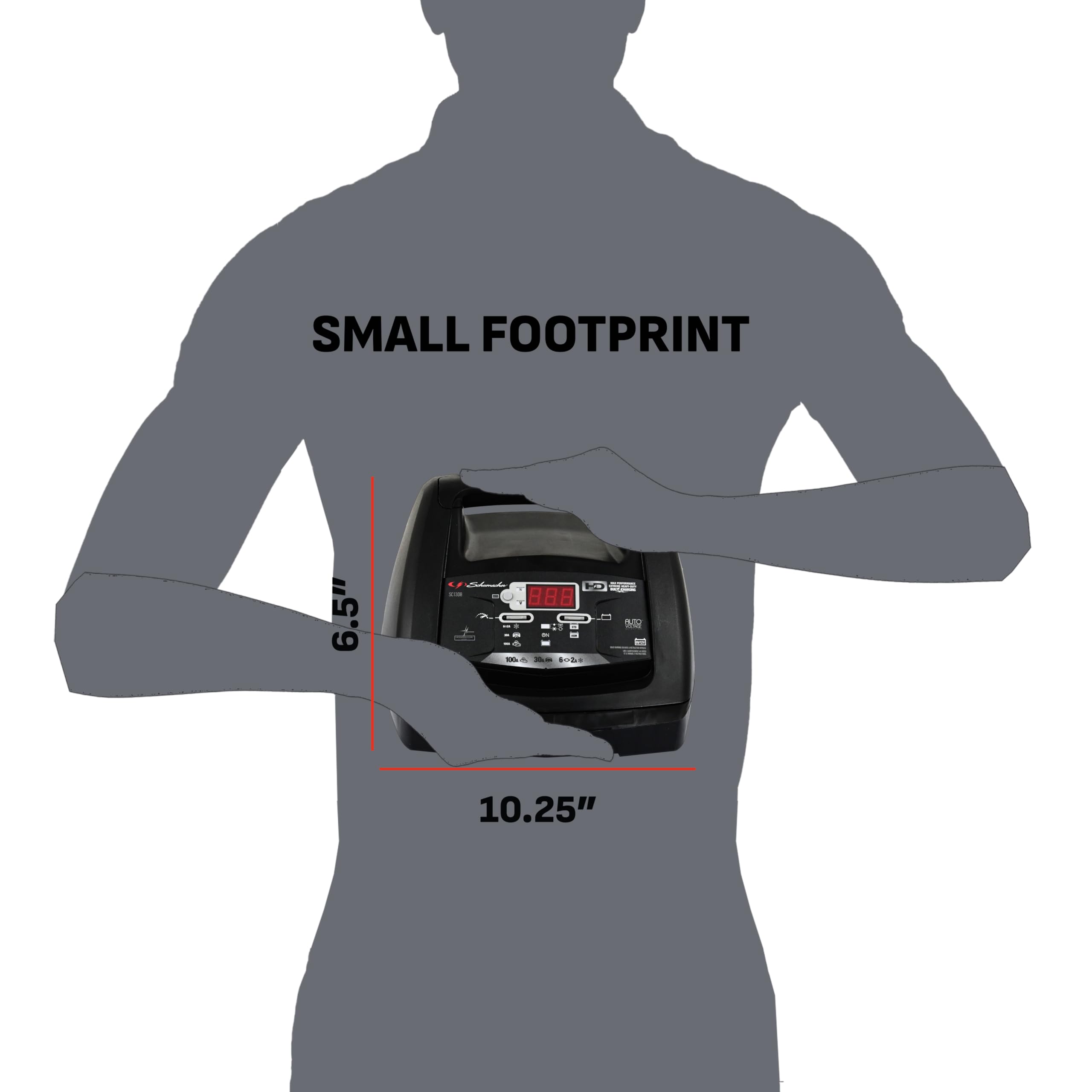 Schumacher Electric Fully Automatic Battery Charger Engine Starter, 6-in-1, SC1308-100 Cranking Amps, 6-Volt, 12-Volt, for Motorcycle, Power Sport, Lawn Tractor, Car, SUV, Truck & Marine Batteries