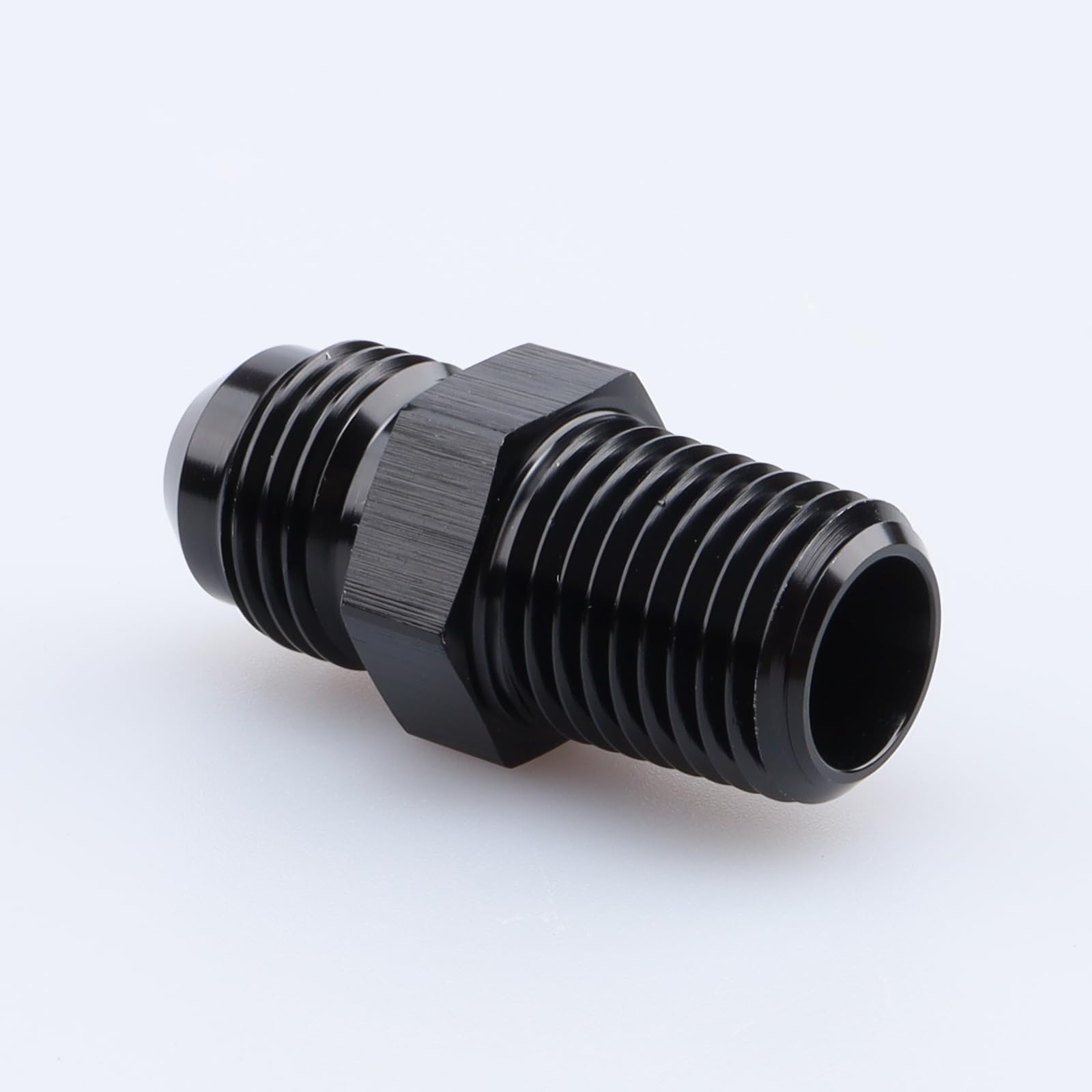 Ac Performance Male 1/4'' Npt To -6 An Flare Adapter Straight Aluminum Black