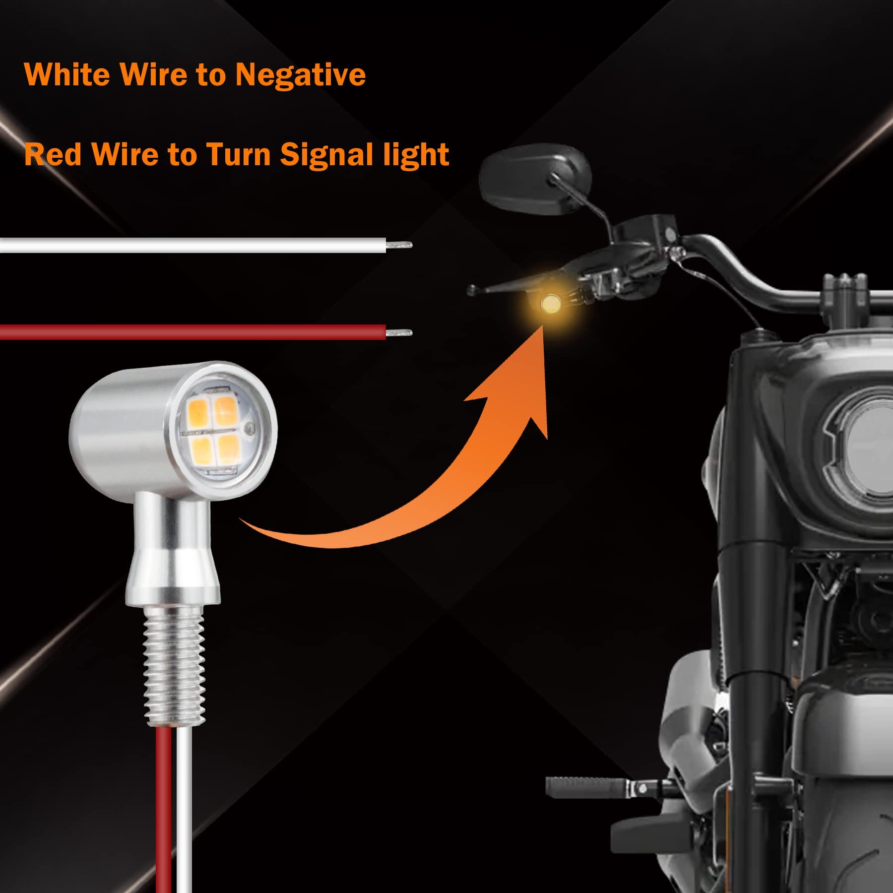 Quasco Led Motorcycle Turn Signal Lights Universal Mini Blinkers Front Indicator Compatible With Harley Honda Kawasaki Suzuki Tr