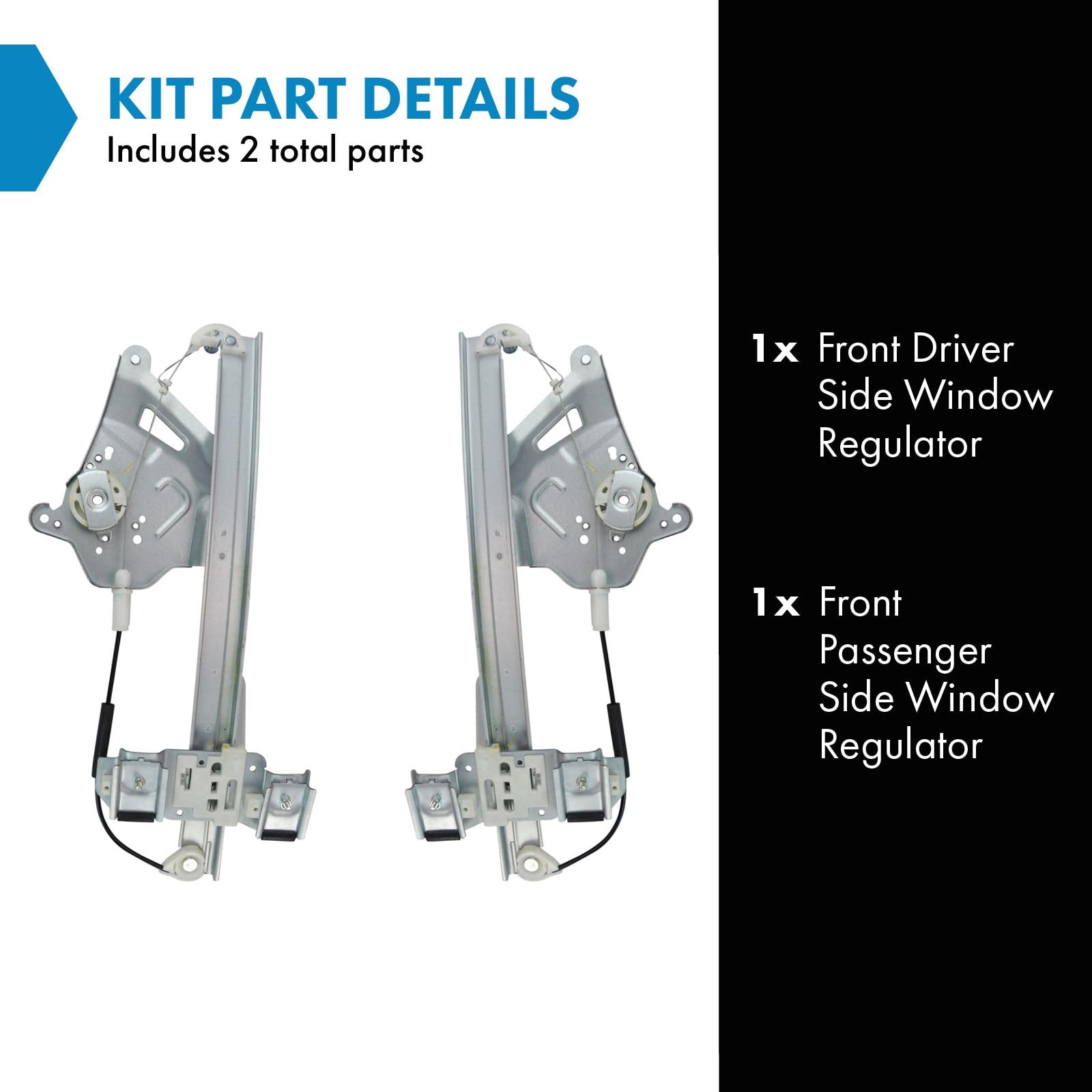 Trq Front Power Window Regulator Set Compatible With 2000-2005 Buick Lesabre