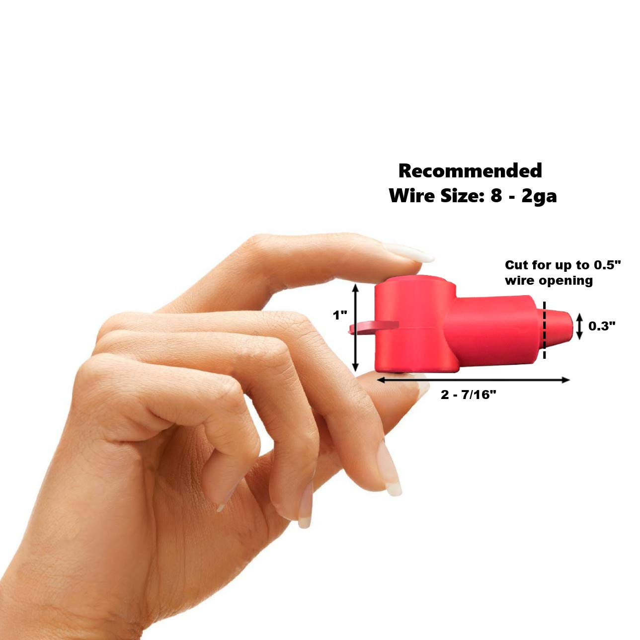 Mgi Speedware 3/8' Stud Boot Covers For Battery Power Junction Blocks, Red And Black Pair (8-2Ga)