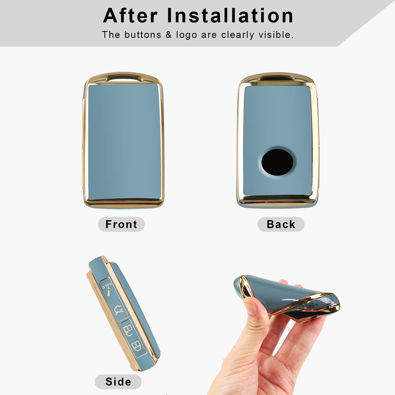 QBUC for Mazda Key Fob Cover Case with Leather Keychain for 2019-2023 Mazda 3, Mazda 6, Mazda 3 Hatchback, 2020-2023 Mazda CX-5,