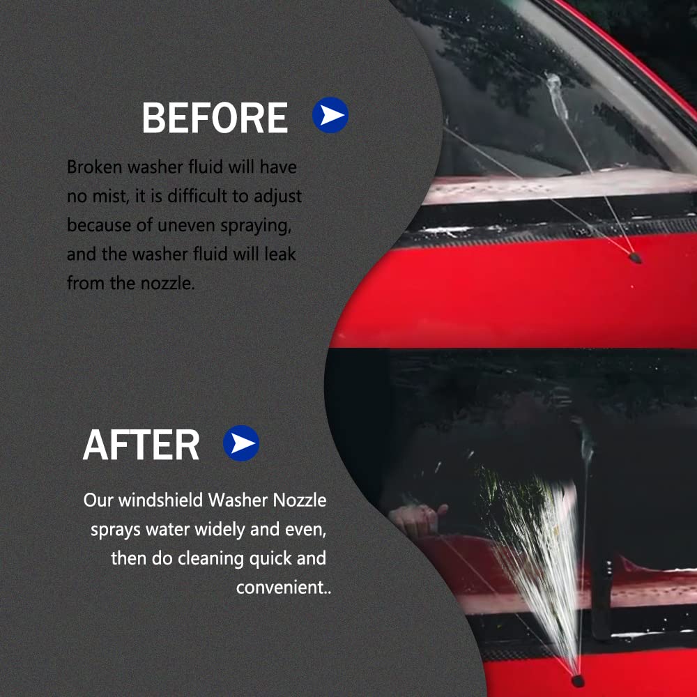 2 PCS Front Windshield Washer Nozzles, Windshield Washer Spray Jet Kit Replacement for Chrysler, Dodge, Jeep, Replaces OEM #: 48