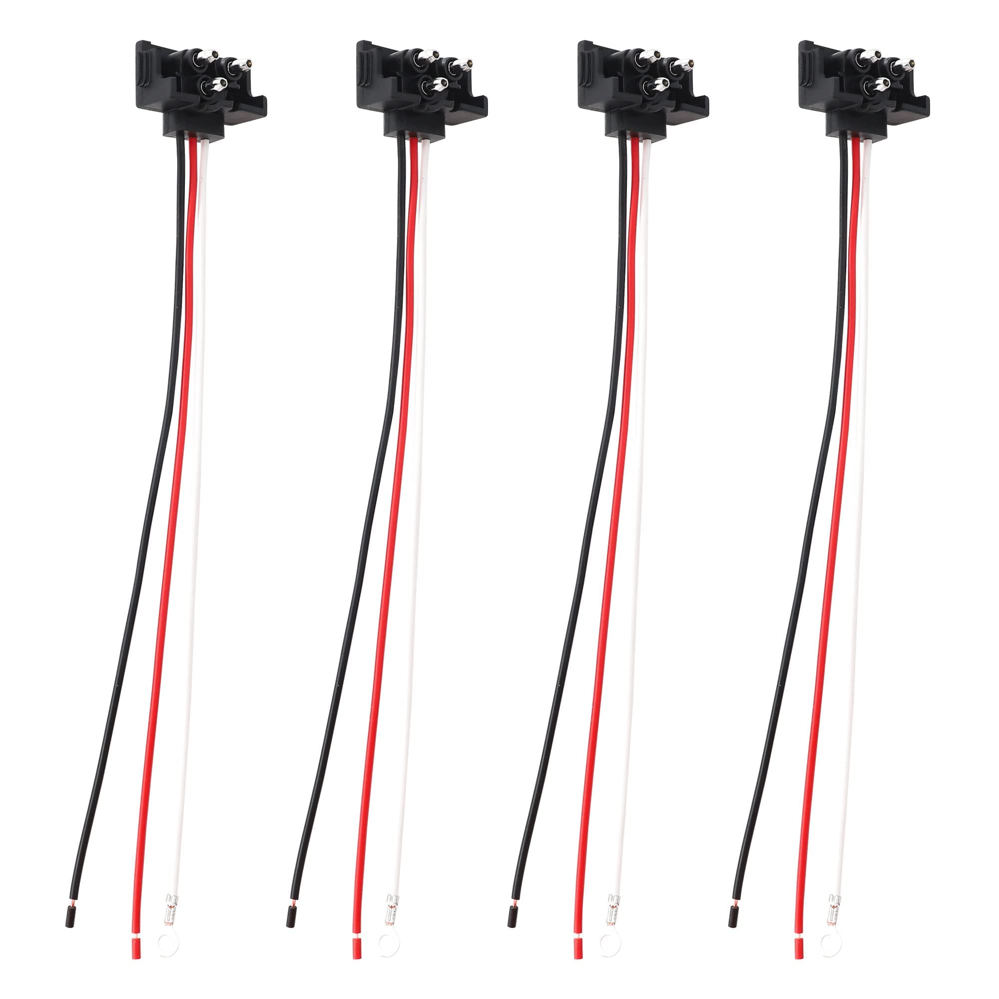 Oyviny 4PCS 3 Pin Trailer Connector, Right Angle 3 Wire Pigtail Harness 20AWG for Truck Trailer Stop Turn Tail Brake Backup Ligh