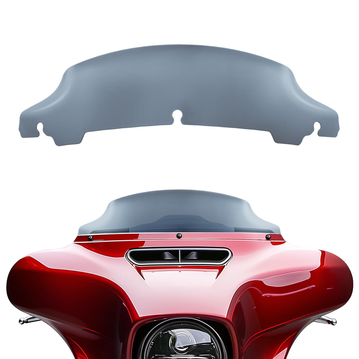 JMTBNO Smoke 4.5'' Motorcycle Wave Windshield Windscreen Compatible for 2014-2024 Harley Davidson Touring Street Glide/Electra G