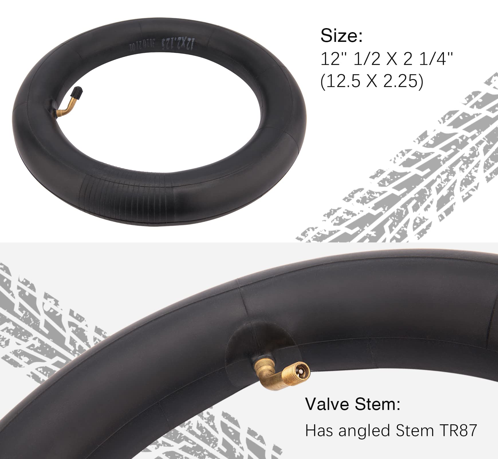 12 1/2 X 2 1/4 Tube Inner Tube 12.5 X 2.25 Tire 2 Pack For Pocket Bikes, Gas Scooters, Electric Scooters, Mini Bikes, Mobility S