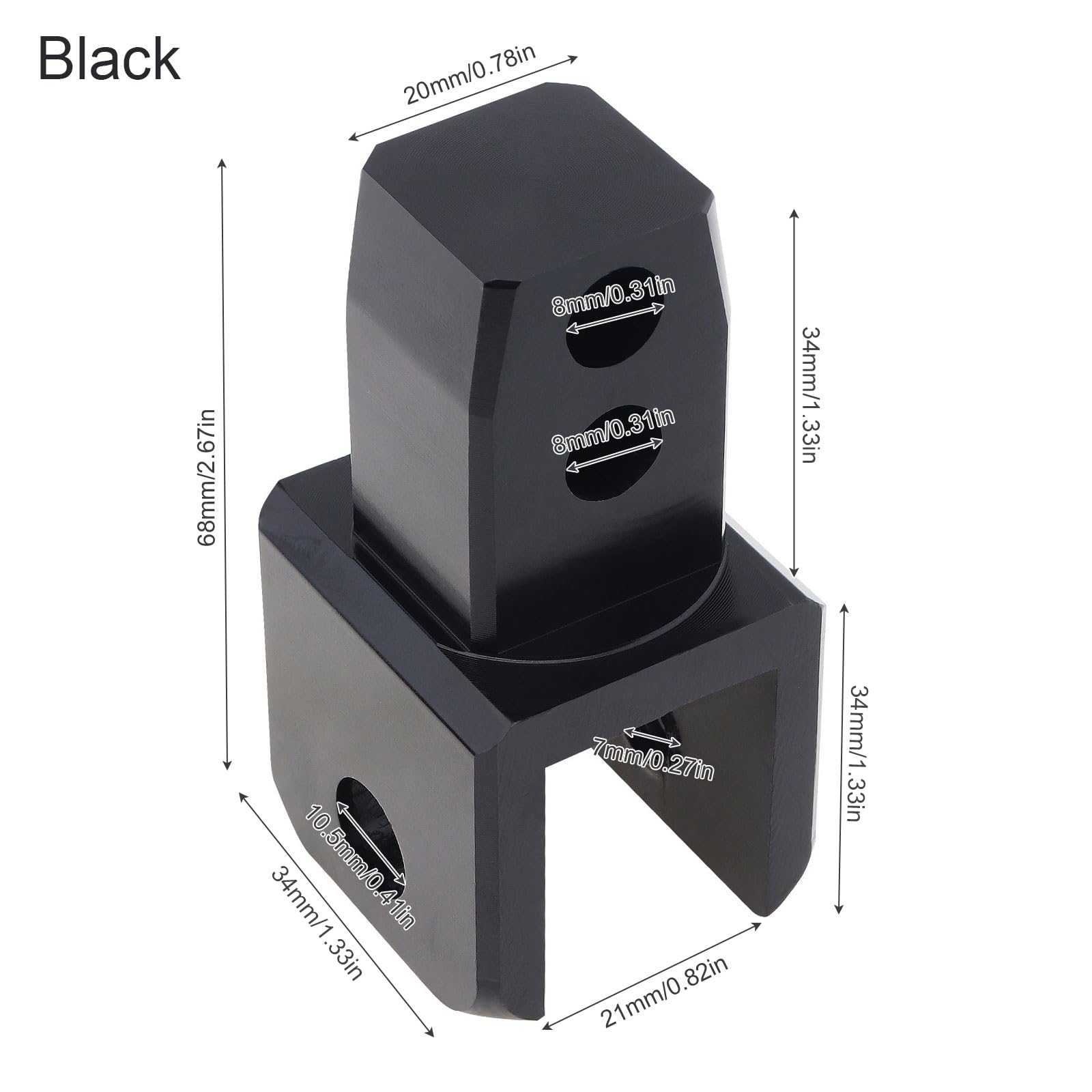 Windance 2Pcs Motorcycle Rear Shock Extender, High Damping Device Height Extension Absorber Riser Adapter With Screws (Black)