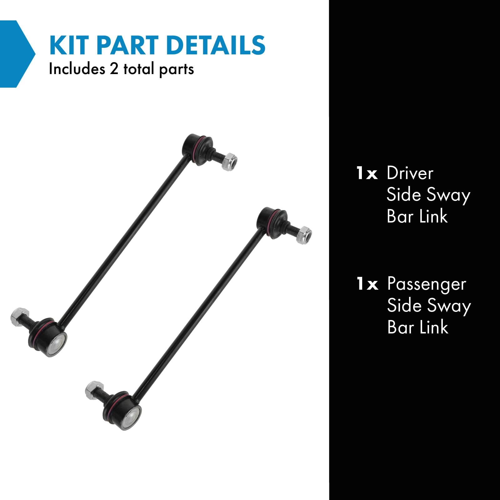 Trq Driver & Passenger Side Sway Bar Stabilizer Link Set Compatible With 2001-2004 Ford Escape 2011-2014 Mazda 2 2016-2021 Cx-3