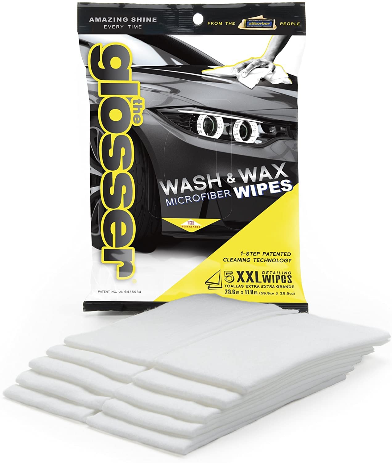 Clean Tools The Glosser 1-Step Patent Cleaning Technology For Car: Wash & Wax Microfiber Wipes  22-Inch X 13.75-Inch  Discontinu