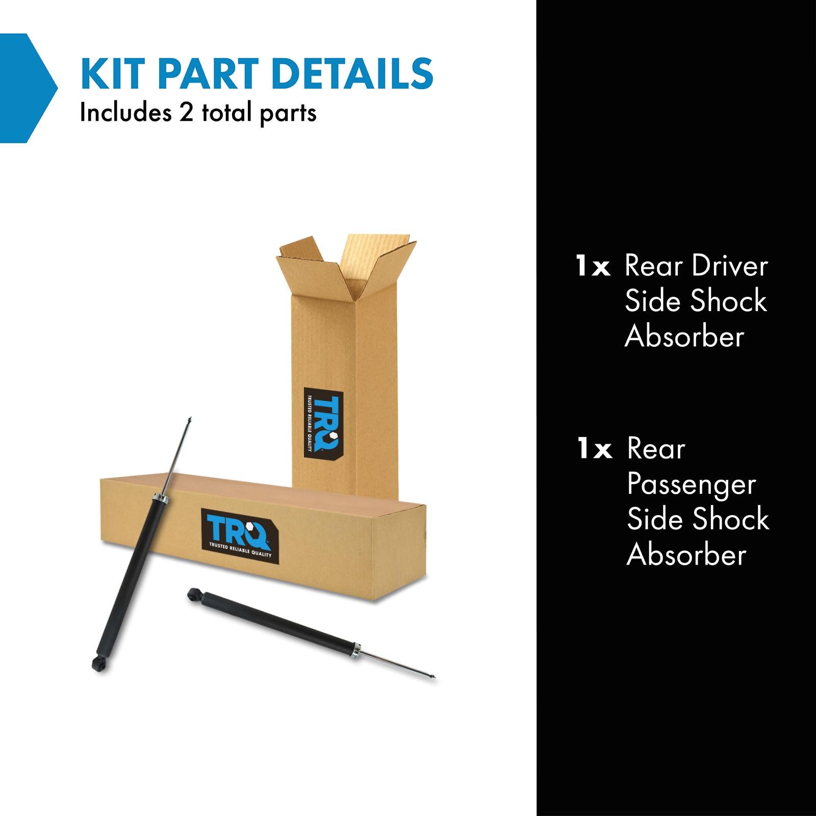 Trq Rear Shock Absorber Set Compatible With 2008-2013 Volvo C30 2004-2011 S40 2005-2011 V50