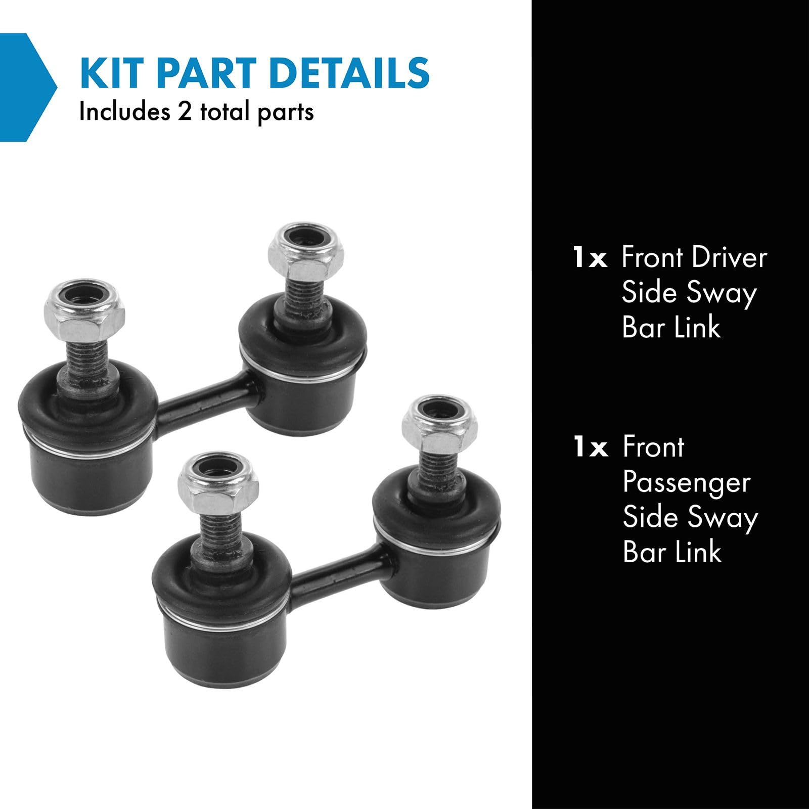 Trq Front Sway Bar Stabilizer Link Set Compatible With 1998-2002 Chevrolet Prizm 1993-1997 Geo 1992-1996 Lexus Es300 1995-1996 T