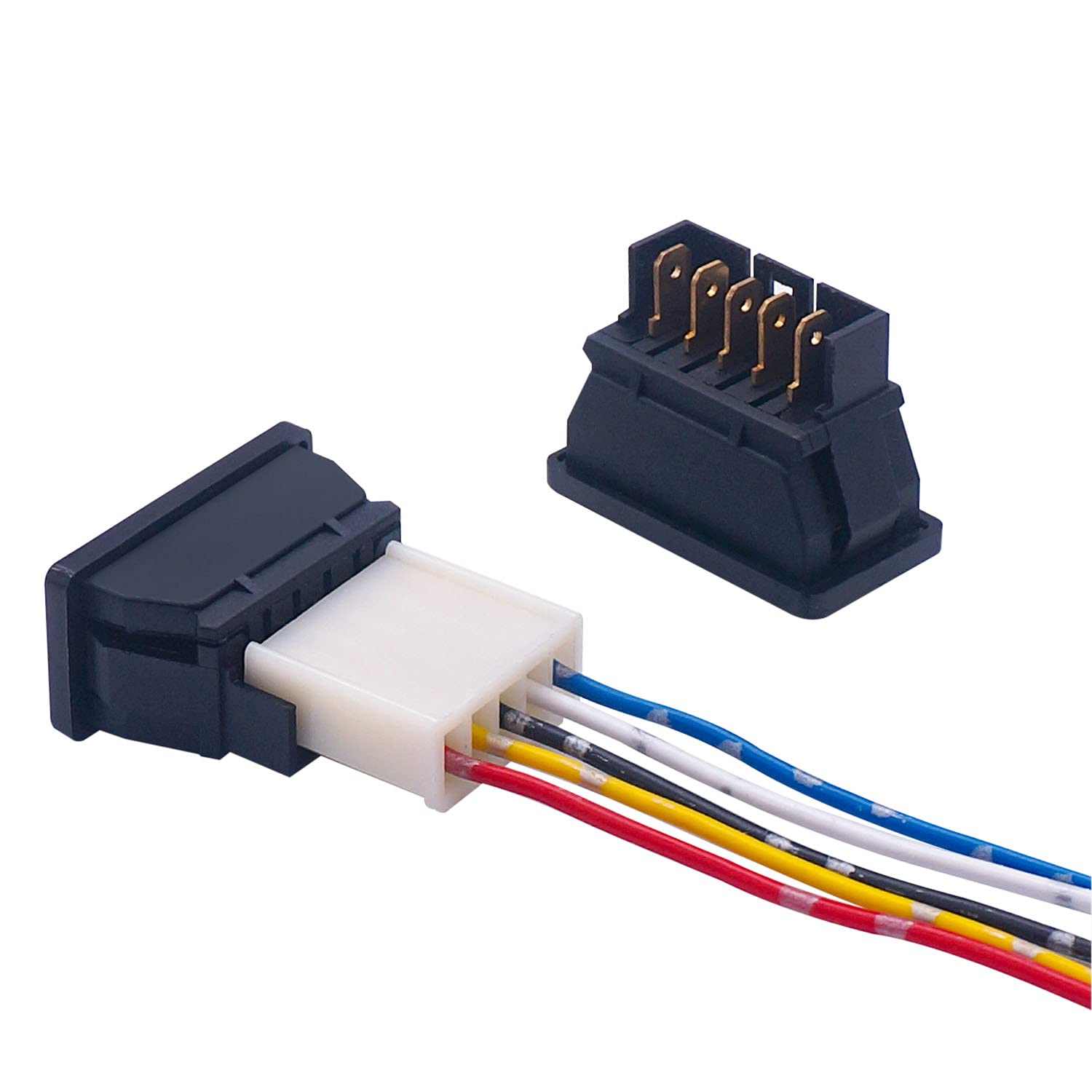 Weideer 2Pcs 5 Pin Car Window Switch 12V 20A Control Power Window Lift Rv Slide Out Momentary Rocker Switch With Wiring Harness K-011-Jt-X