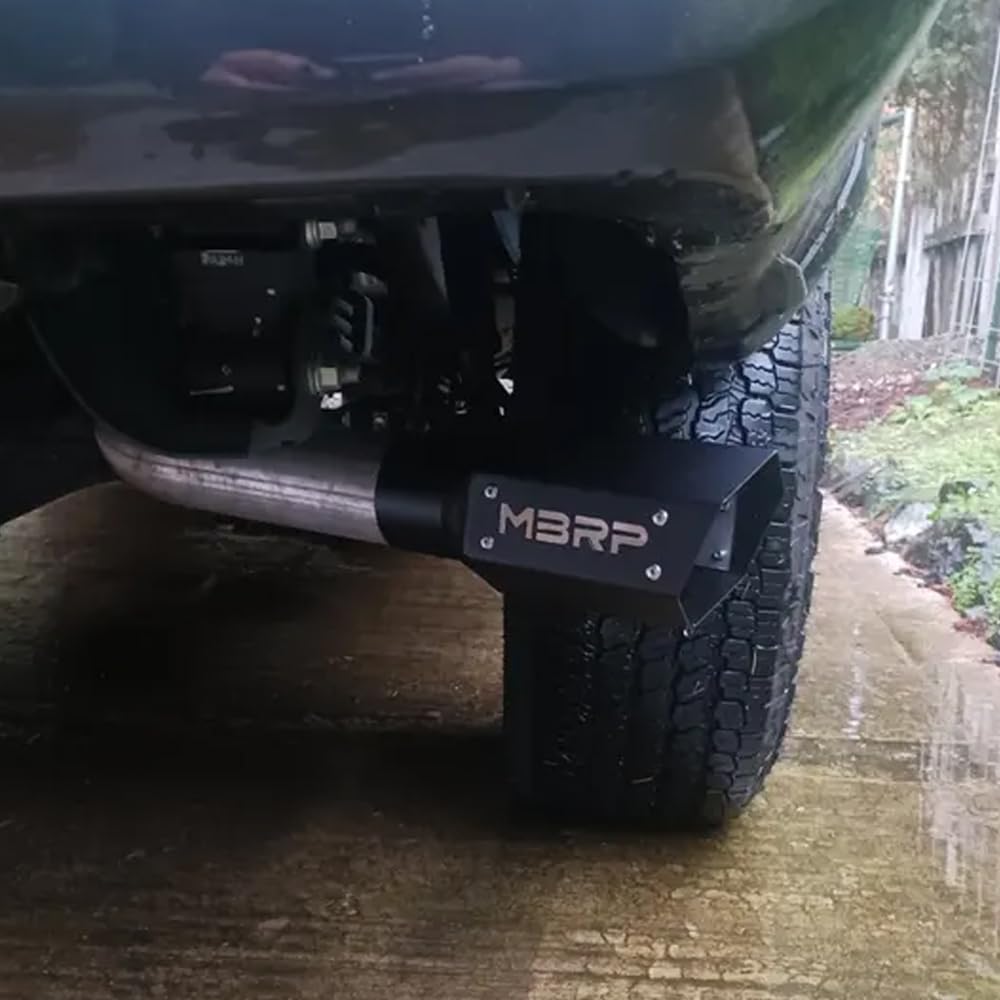 MBRP Exhaust T5169BLK Black Series Exhaust Tip 3 in. Inlet 10 in. Length Stainless Steel Black Coated 4 in. Tip w/Logo Plate Bla