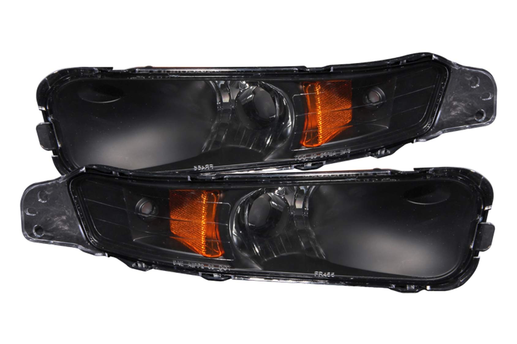 Anzo USA 511002 Ford Mustang Bumper Light Assembly Black with Amber Reflector - (Sold in Pairs)