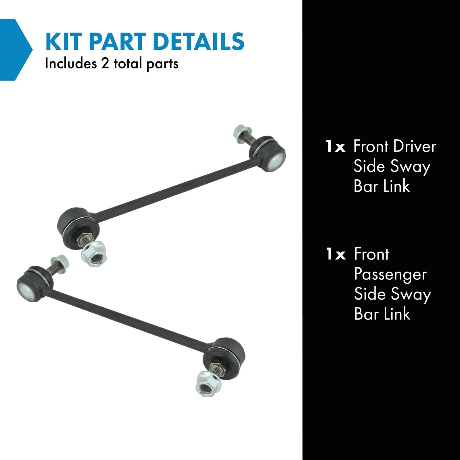 Trq Front Sway Bar Stabilizer Link Set Compatible With 2005-2009 Chevrolet Cobalt 2006-2011 Hhr 2007-2009 Pontiac G5