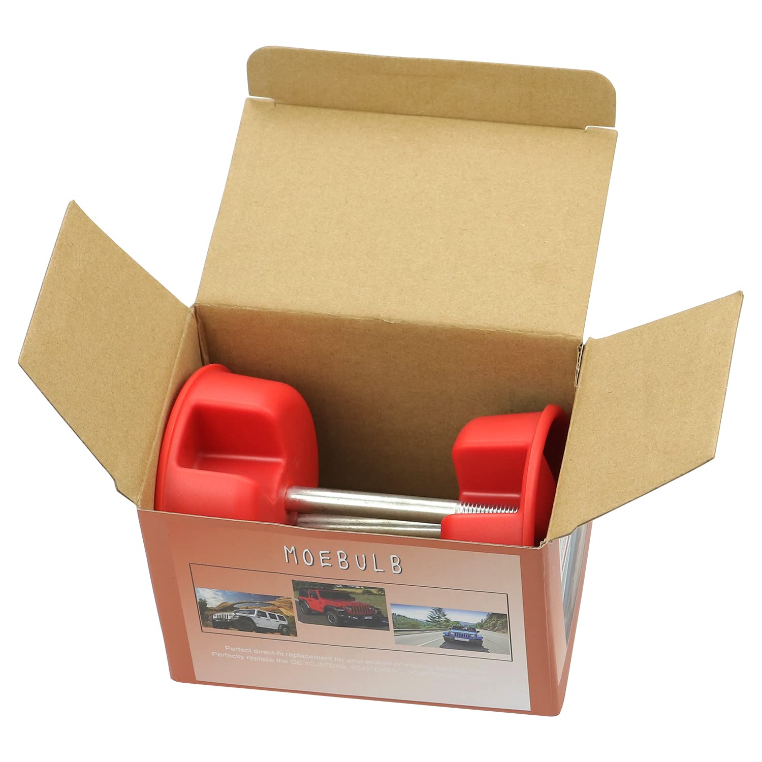 Moebulb Hardtop Top Hard Panel Mounting Screw Knob 2Pcs Compatible With Jeep Wrangler Jk 2Dr And Unlimited 4Dr 2007-2019(Red)