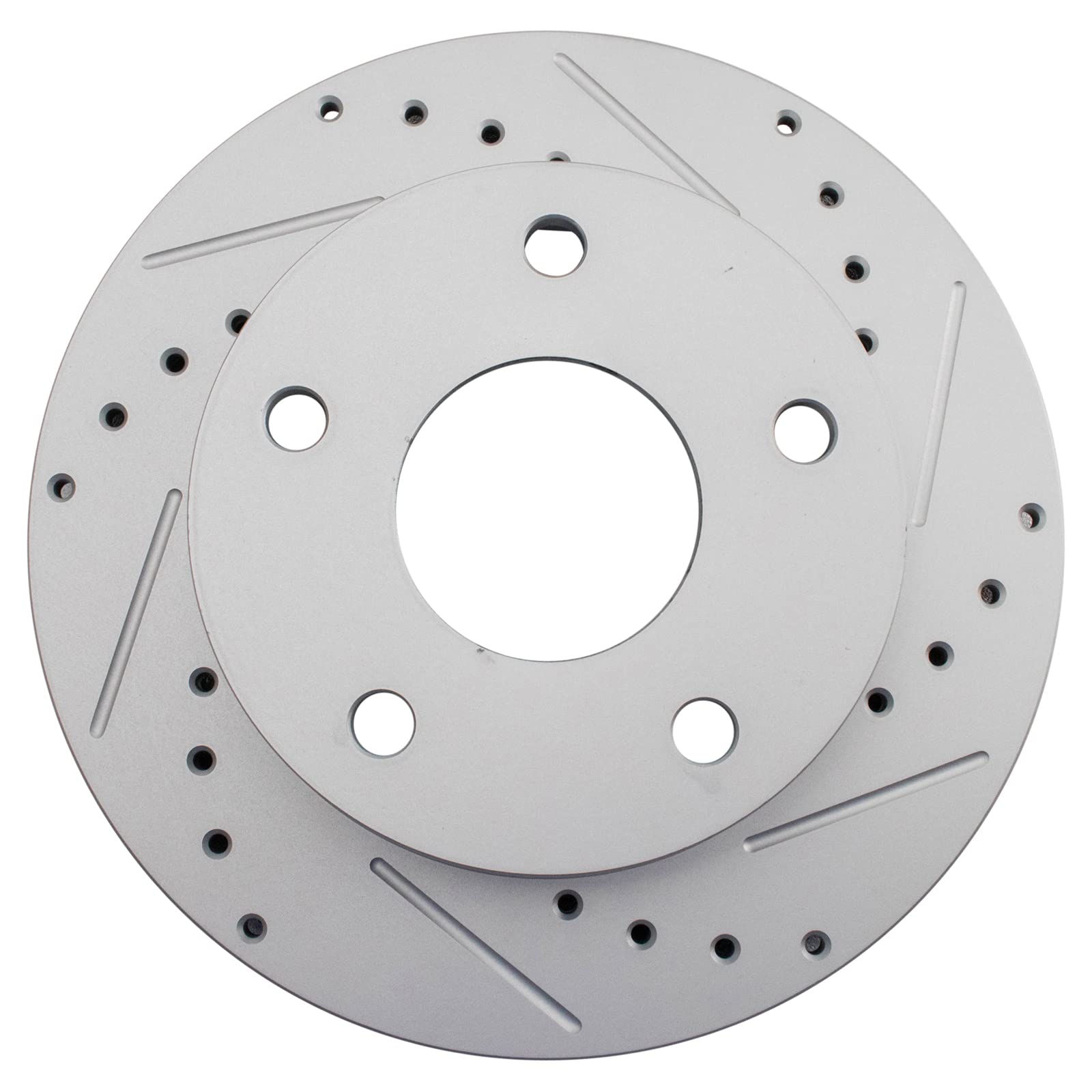 Trq Front Performance Brake Rotors Set Premium G-Coated Cross Drilled & Slotted Compatible With 1994-1999 Dodge Ram 1500
